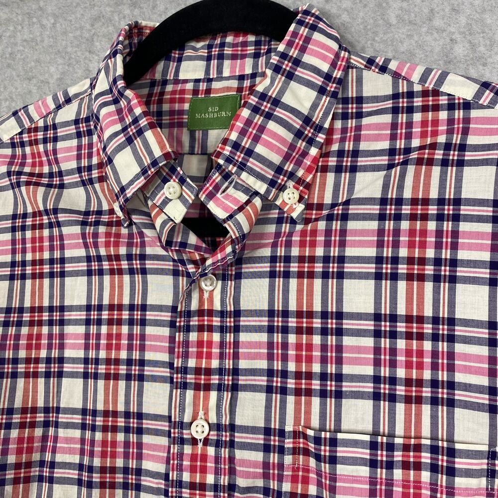 Sid Mashburn Shirt Mens S Multicolor Plaid Long Sleeve Button Down